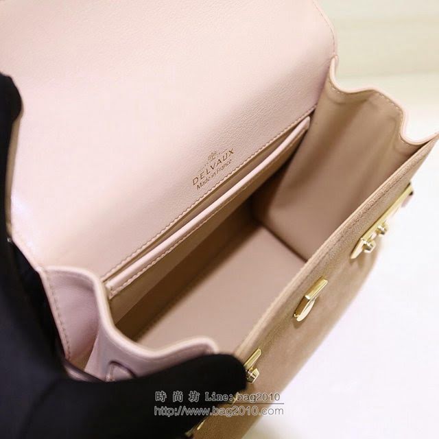 DELVAUX女包 限量版 比利時德爾沃Delvaux tempete系列 純手工製作 德爾沃女手提包 手腕包 TP0020拼色絨面焦糖  fcs1433